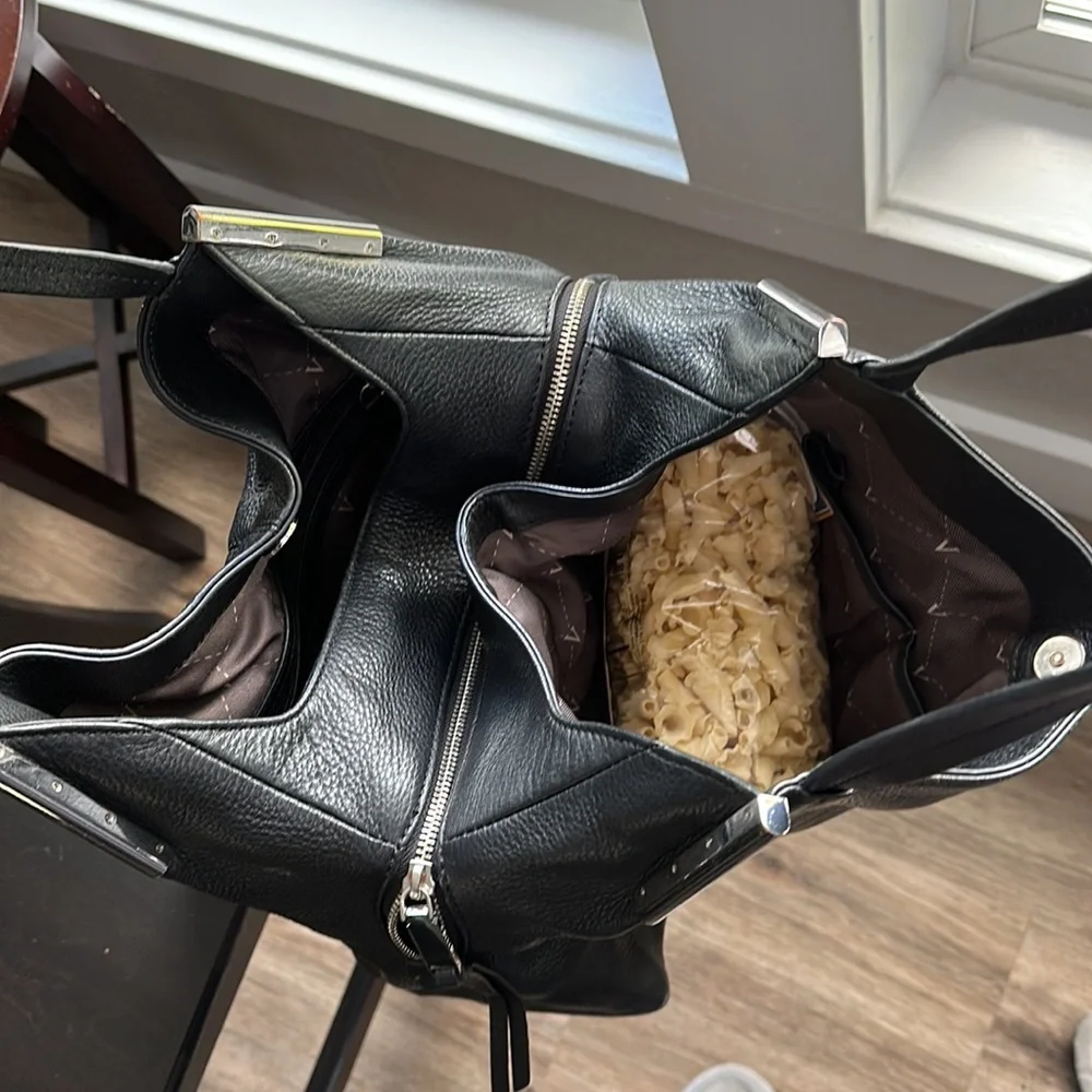 Vince Camuto Black Pebble Leather Shoulder Bag - Picture 4 of 6